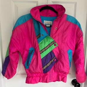 Vintage Outerwear Factory Neon Pink & Teal Windbreaker Jacket